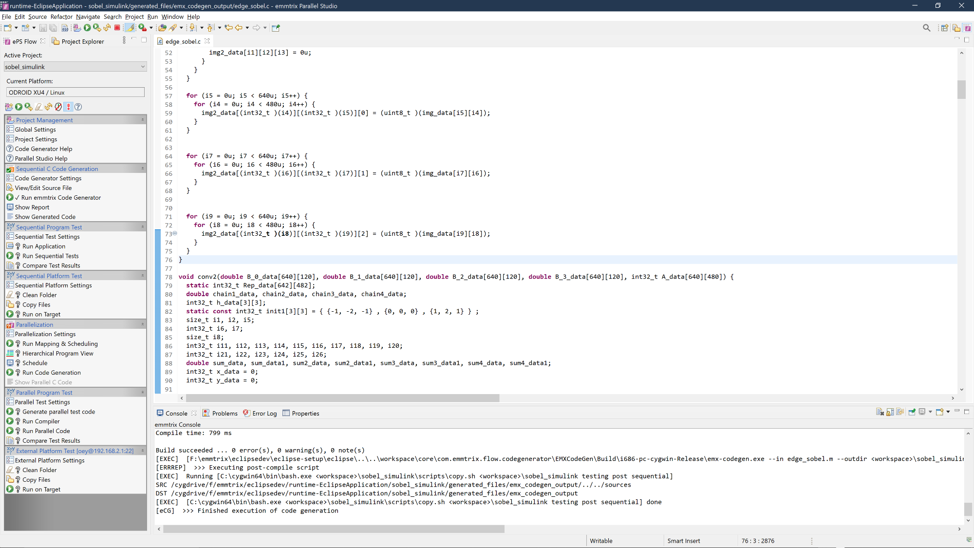 Screenshot of C code 