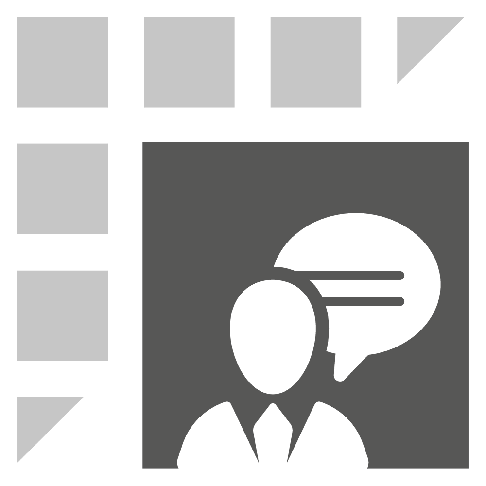 icon with person and speech bubble