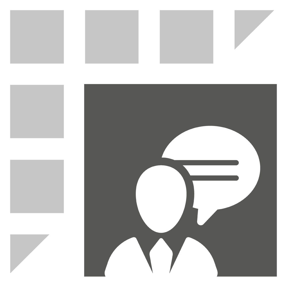 Technical Consulting icon icon with person and speech bubble