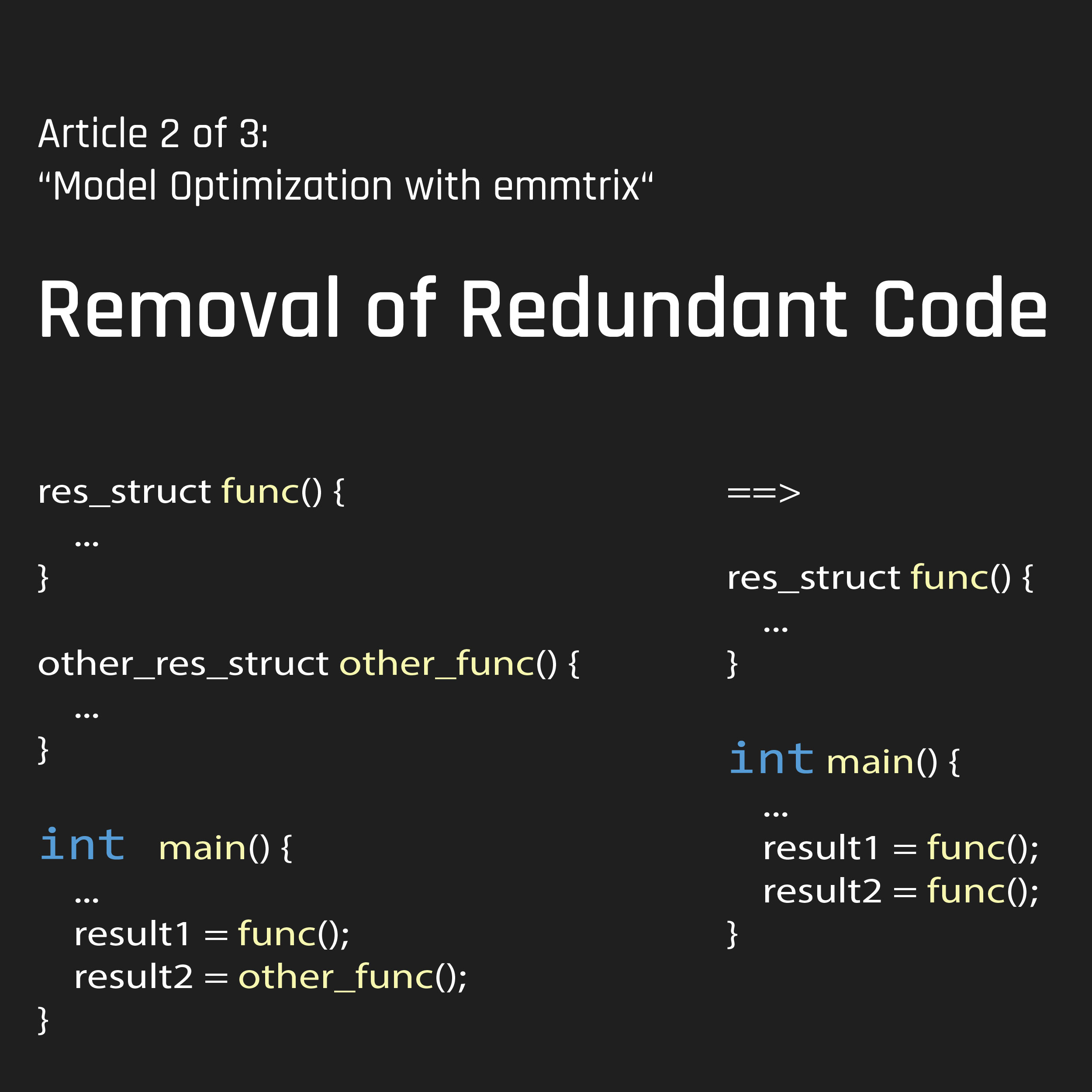 Removal of Redundant Code (2/3)